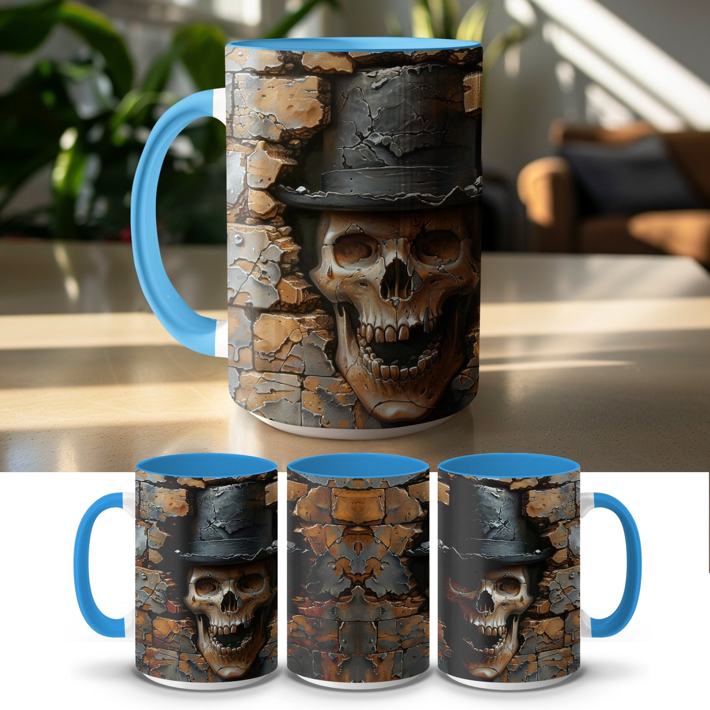 Vintage Skull in Top Hat Design Mug product type