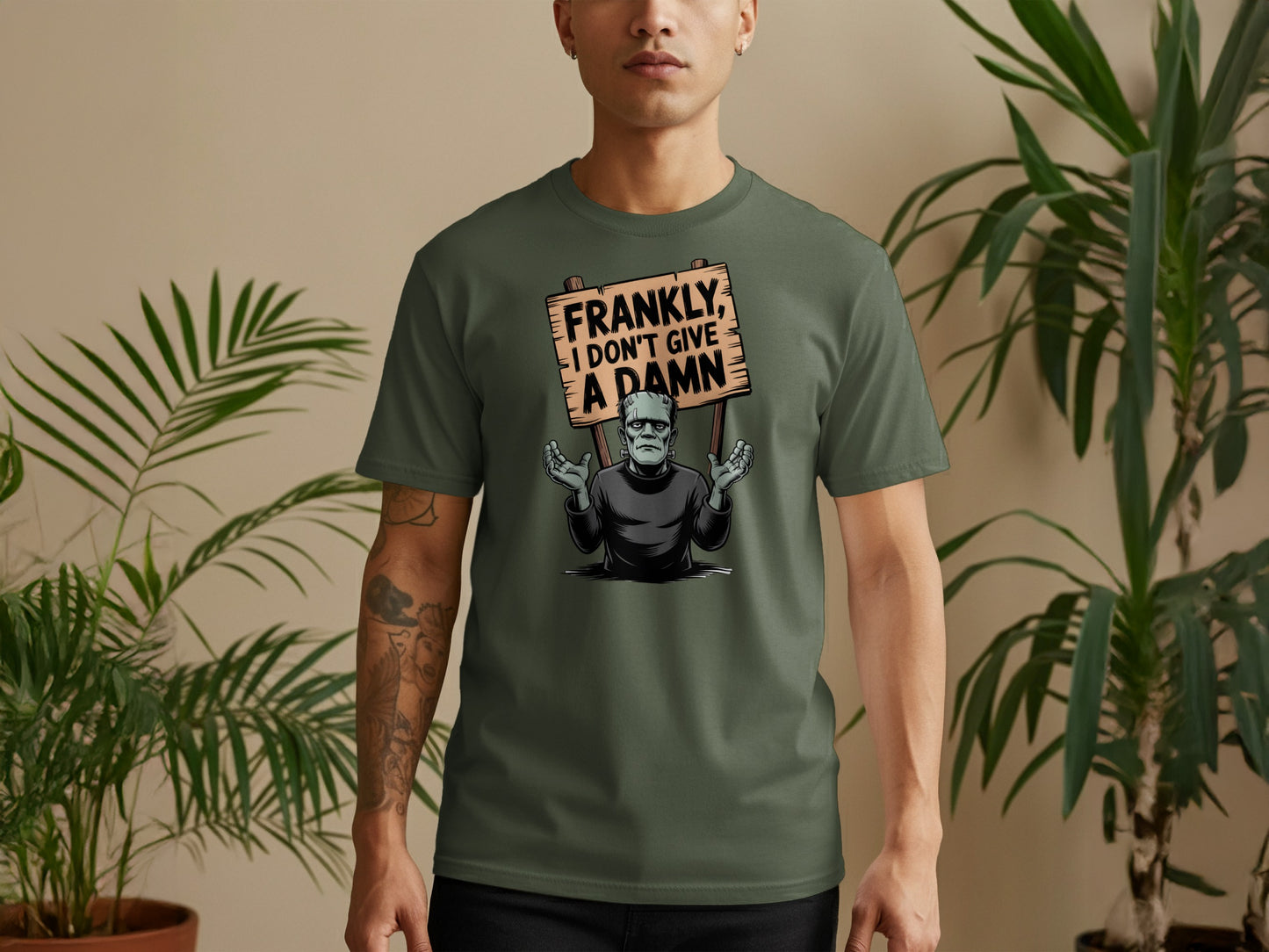 Frankly I Don't Give A Damn Novelty Green T-Shirt product