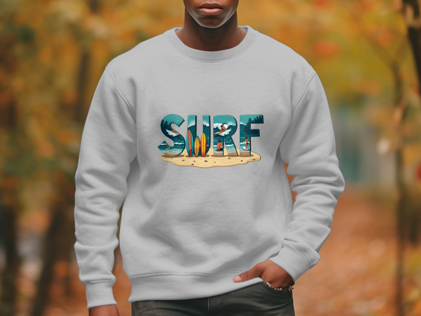 Stylish Surf Theme Sweatshirt Clothing Product