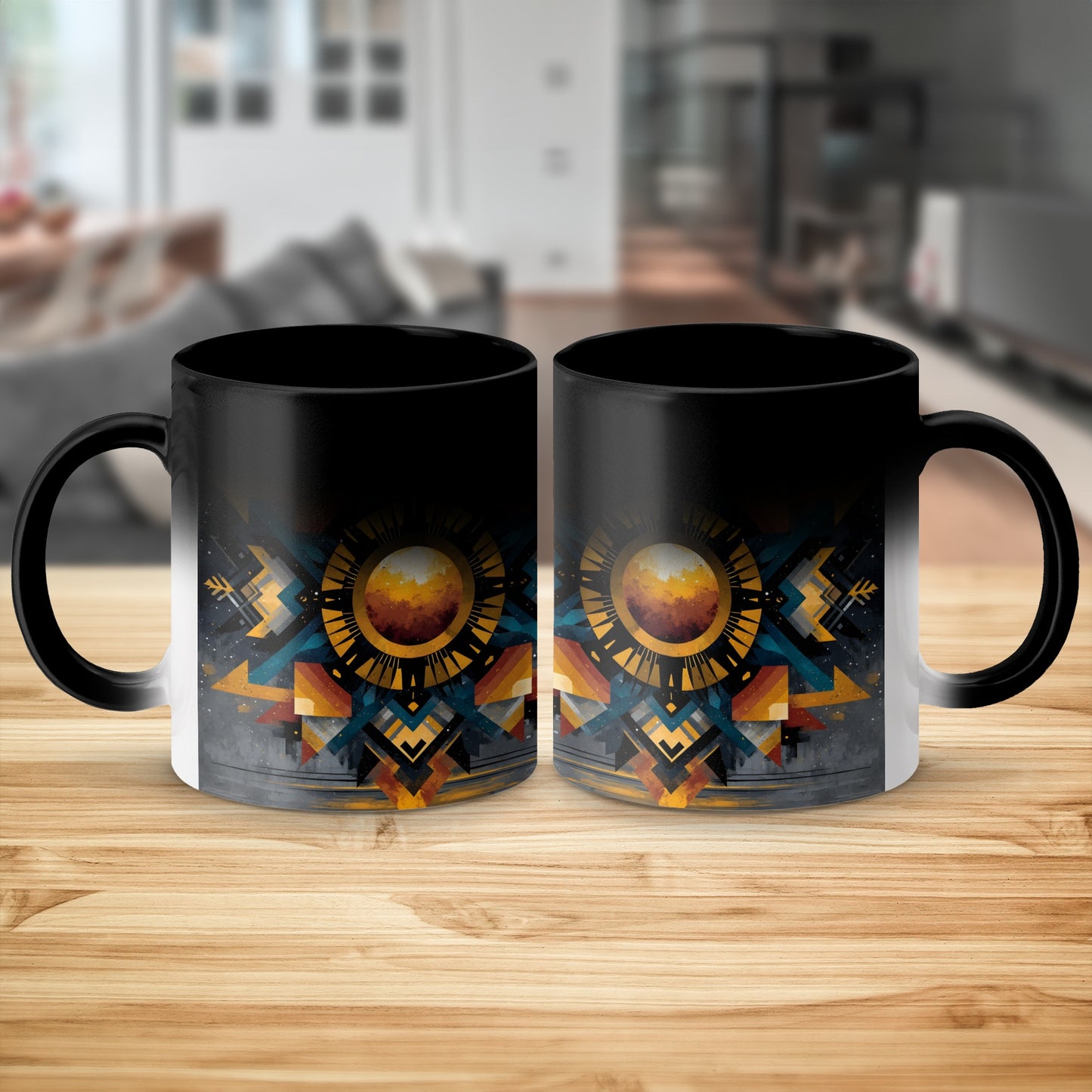 Colorful Geometric Sunrise Design Coffee Mug product