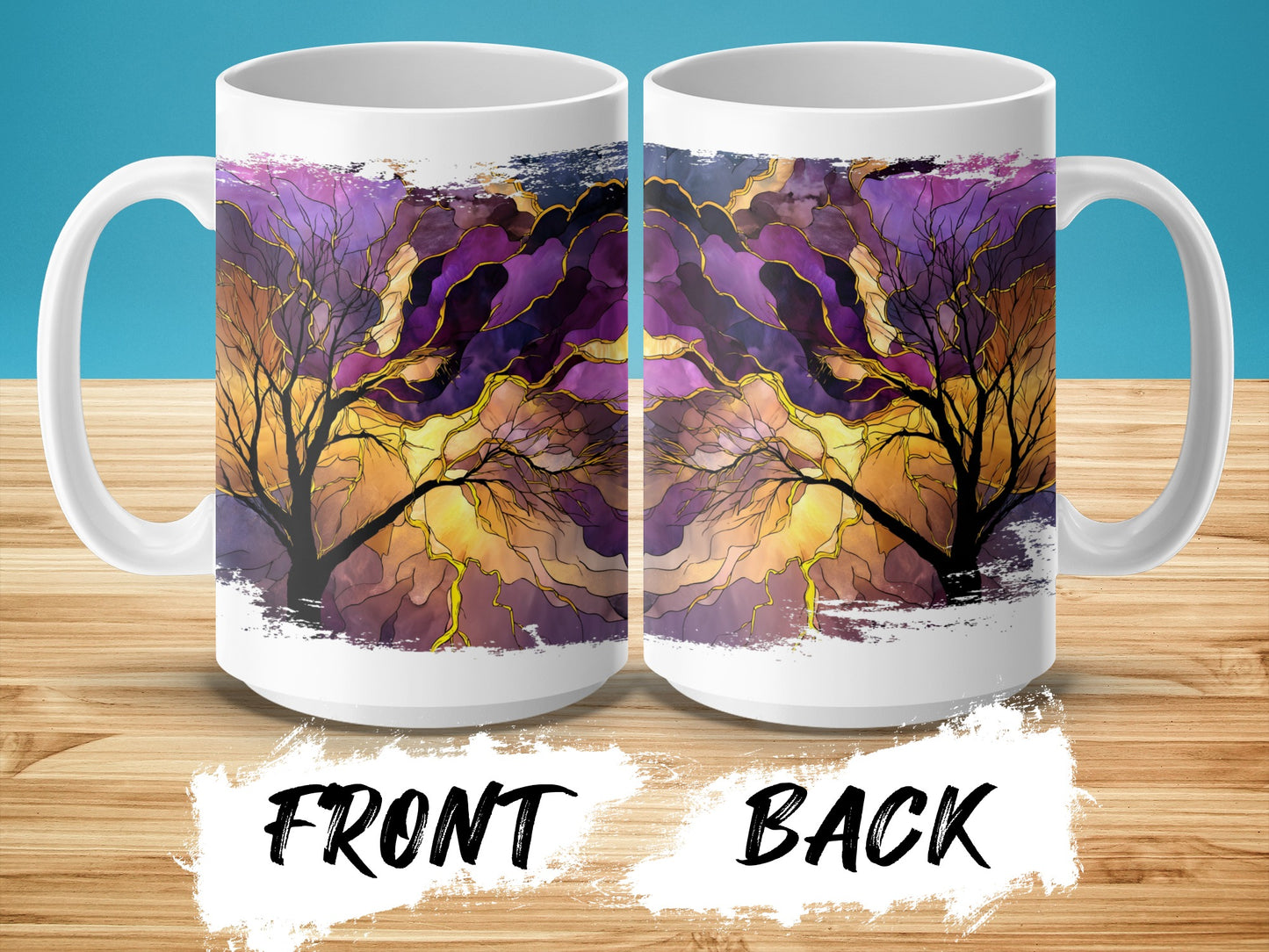 Abstract Tree Design Coffee Mug Front Back product type