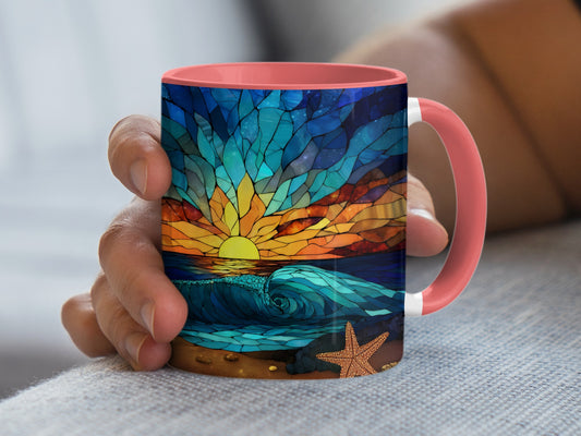 Colorful Ocean Sunset Beach Scene Art Mug product