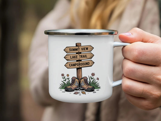 Adventure Signpost Mug for Nature Lovers Product