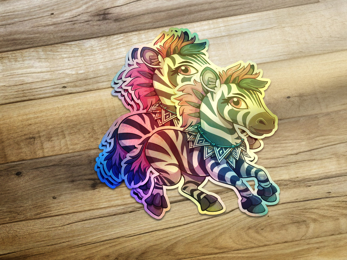 Rainbow Zebra Sticker with Unique Artistic Details product