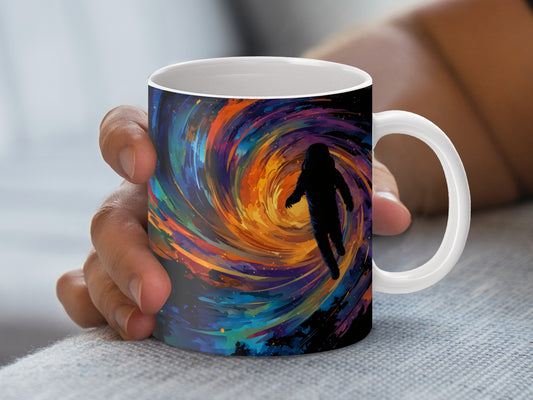 Astronauts in Colorful Space Background Digital Mug Wraps 11oz & 15oz