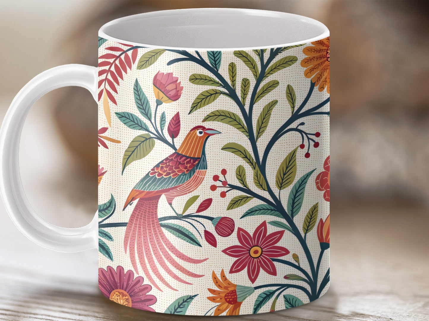 Floral Bird Design Coffee Mug product