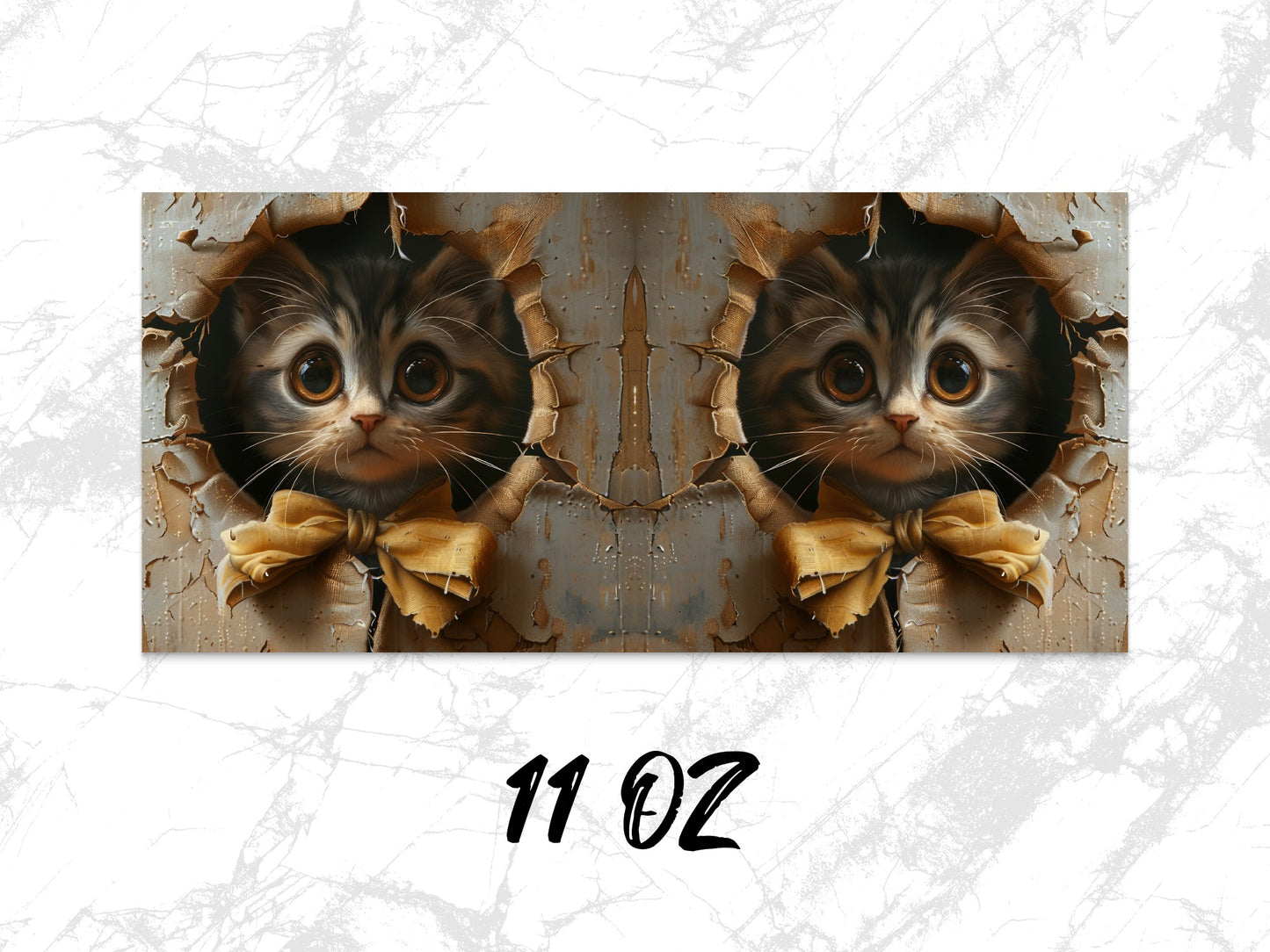 Cute Cat Coffee Mug, Kitten Breaking Through Design, 11 oz Ceramic Tea Cup, Perfect Gift for Cat Lovers, Unique Cat Themed Drinkware