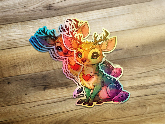 Colorful Heart Deer Sticker Cute Design product type