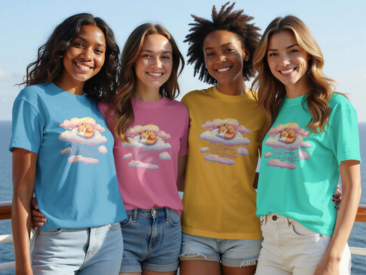 Feel Good Vibes Cute Cloud Print Tee Shirt product type