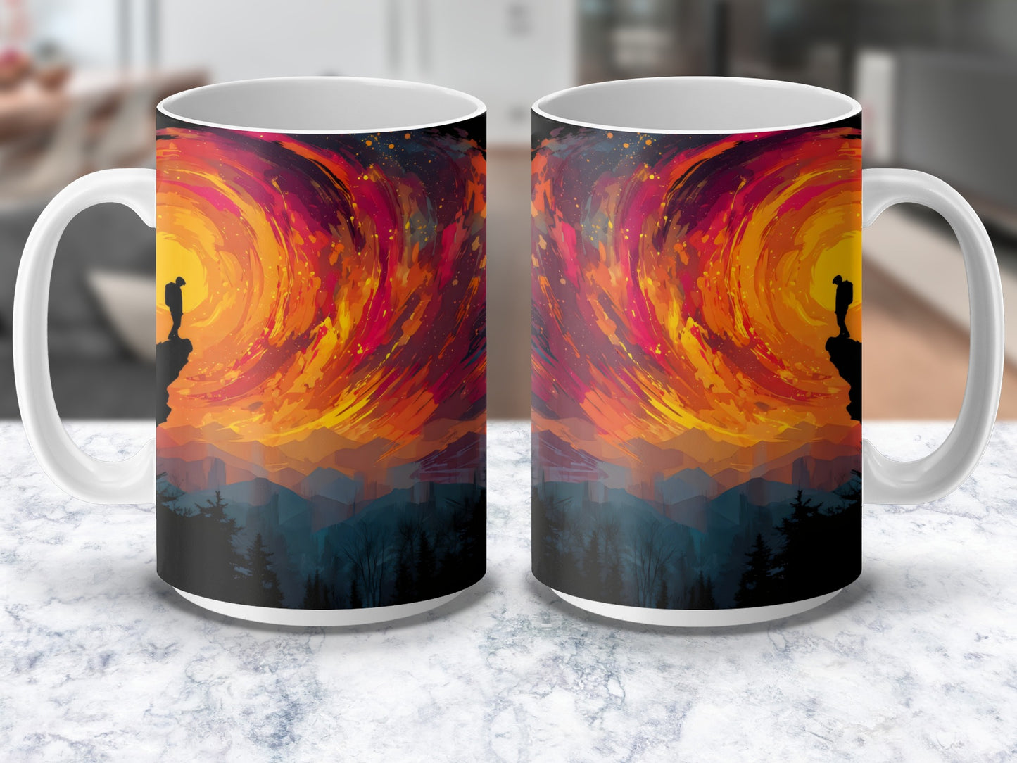 Colorful Abstract Art Coffee Mug, Vibrant Swirl Design, Unique Artistic Drinkware, Perfect Gift Idea