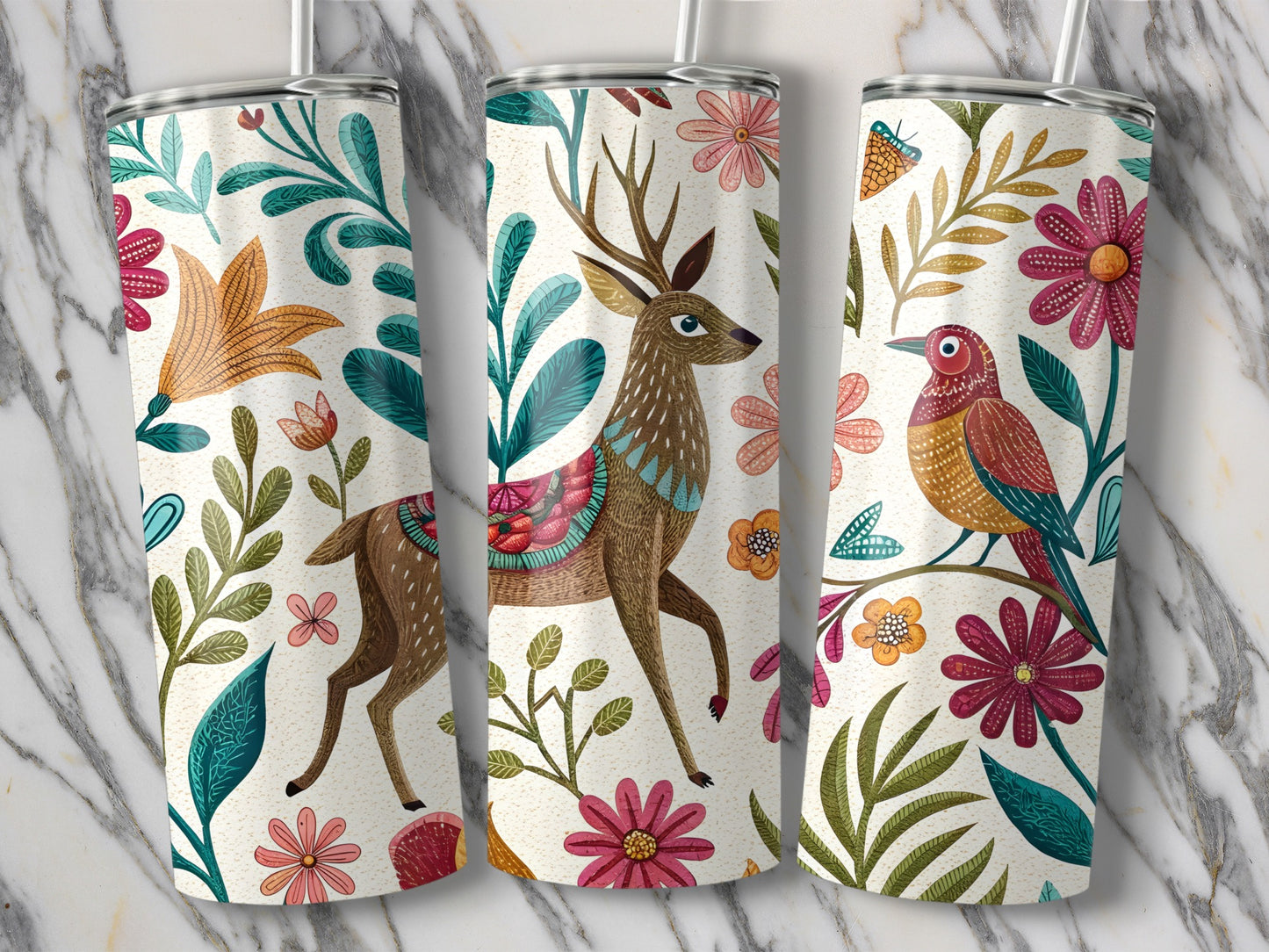 Colorful Forest Creatures Design Tumbler Product