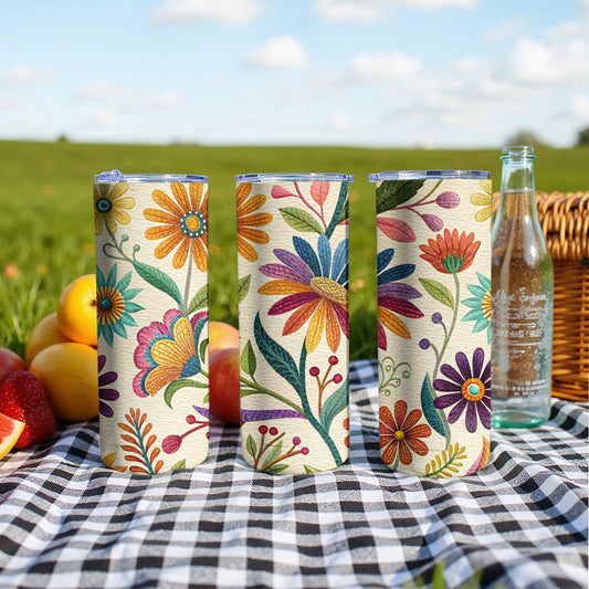 Vibrant Floral Print Patterned Insulated Tumbler product type