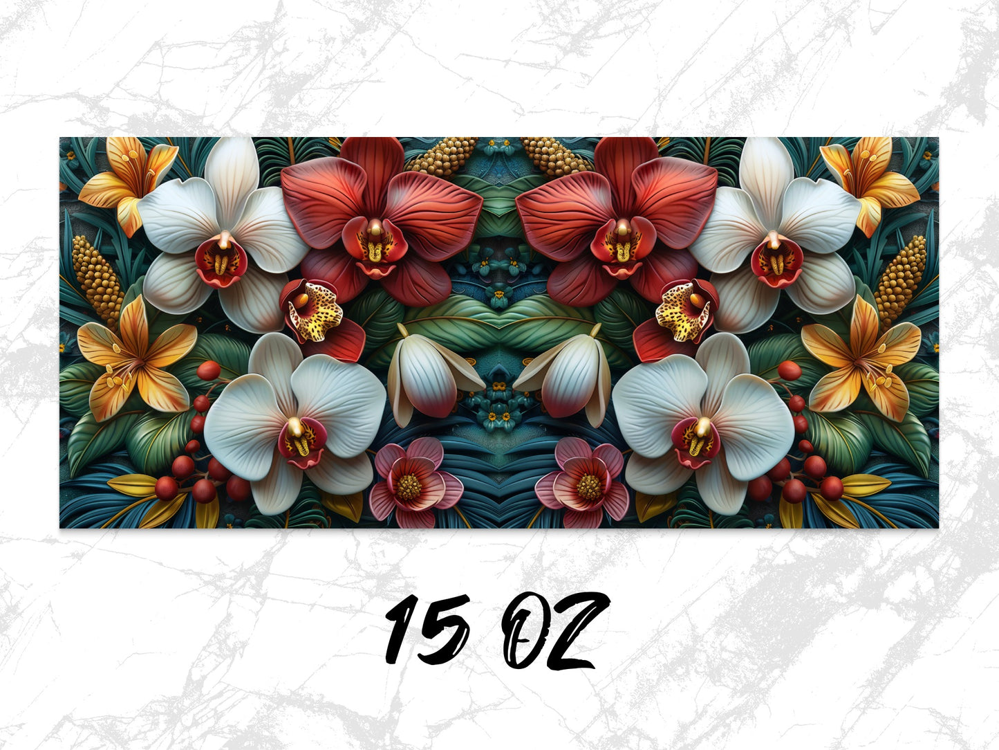 Colorful Floral Mouse Pad, Large Desk Mat, 15 oz, Vibrant Office Decor, Tropical Flowers Design