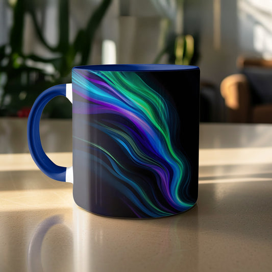 Vibrant Abstract Design Blue and Green Coffee Mug product