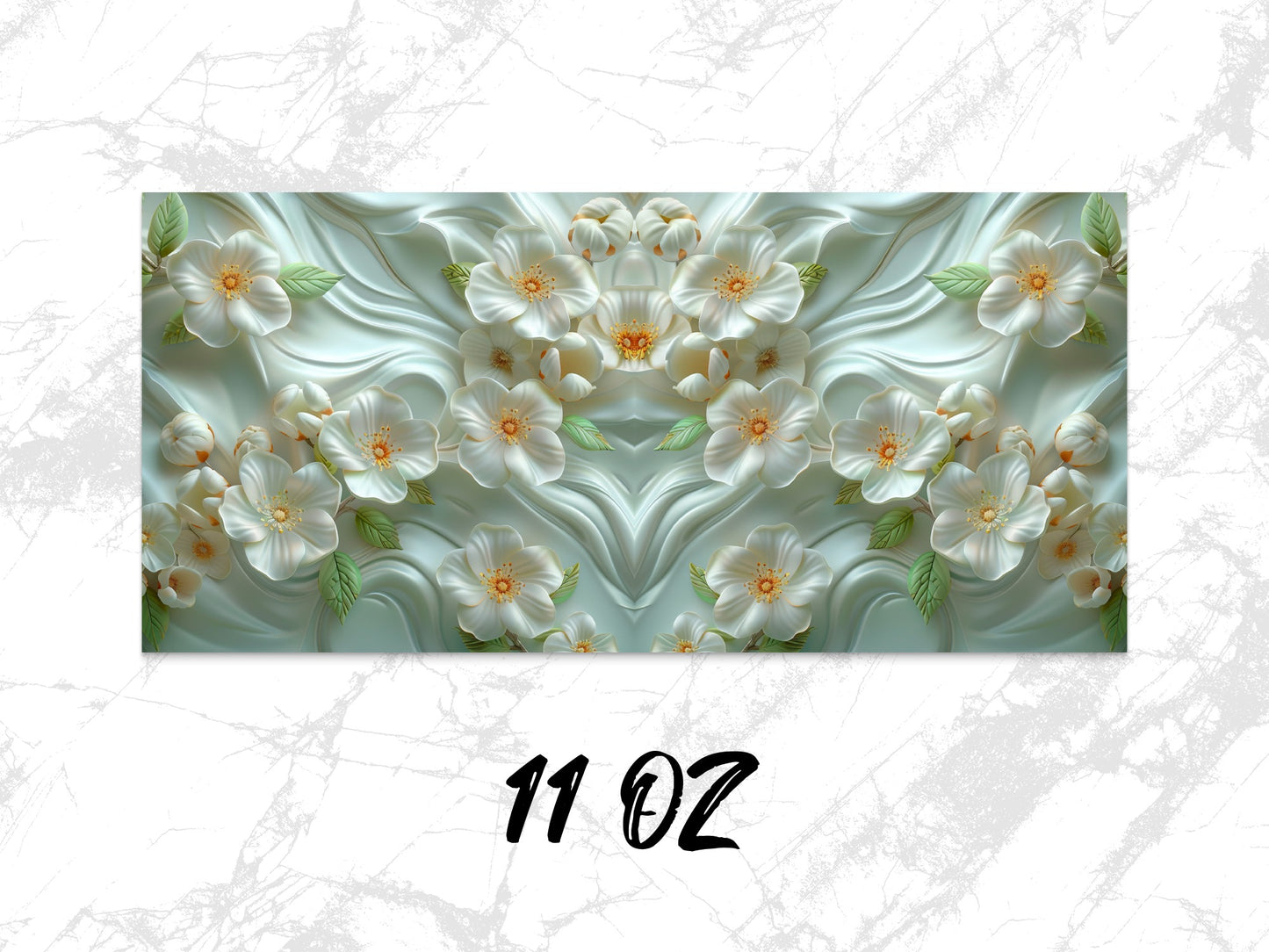 Elegant Floral Coffee Mug, White Orchid Design, 11 oz Ceramic Mug, Unique Gift Idea, Spring Flowers Decor