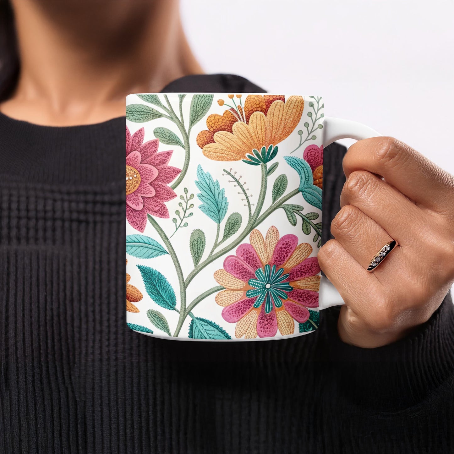 Colorful Floral Pattern Coffee Mug product type