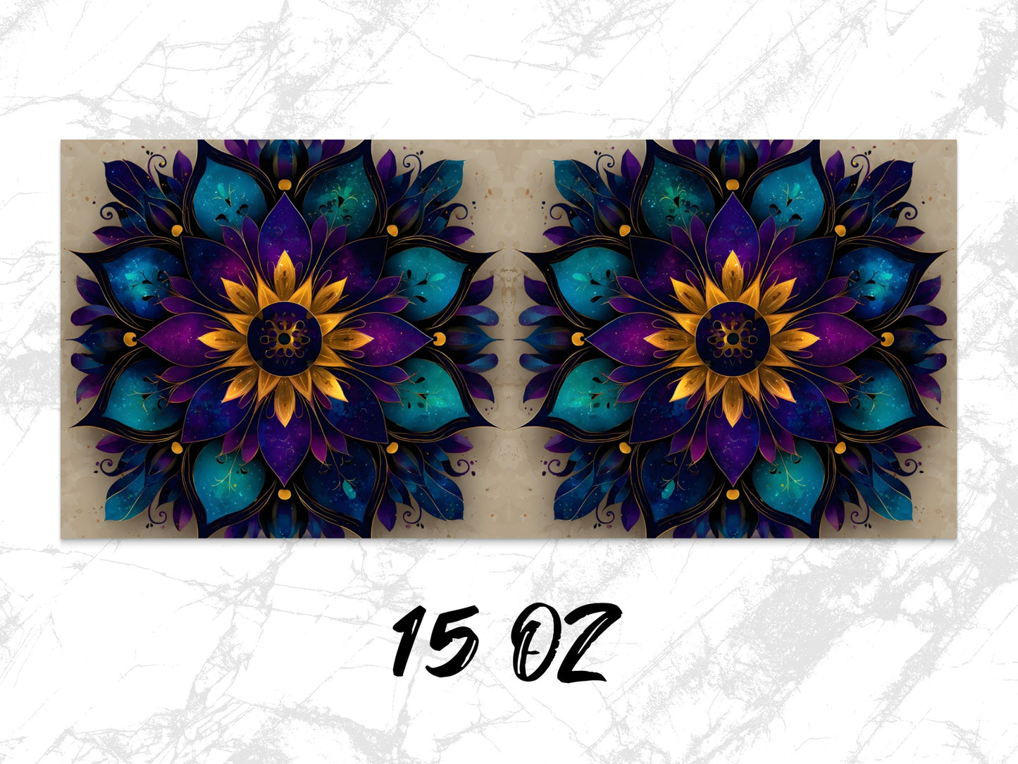 Colorful Mandala Wall Art, Abstract Floral Canvas Prints, Bohemian Home Decor, 15 Oz
