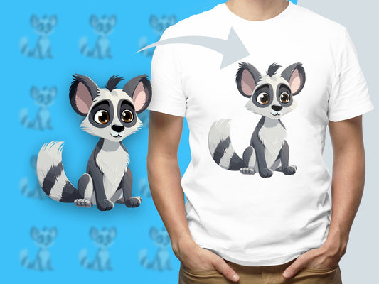 Cute Lemur T-Shirt, Exotic Animal Tee, Cartoon Lemur Graphic, Wildlife Lover Gift, Unisex Casual Shirt