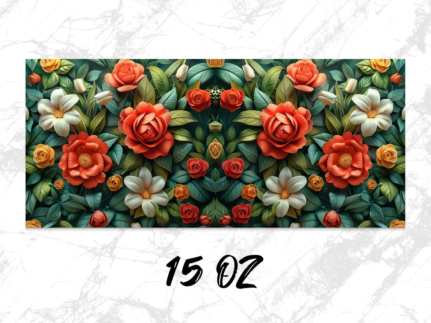 Floral Wall Art Canvas Print, Colorful Roses and Lilies Home Decor, Vibrant Living Room Artwork, 15 OZ