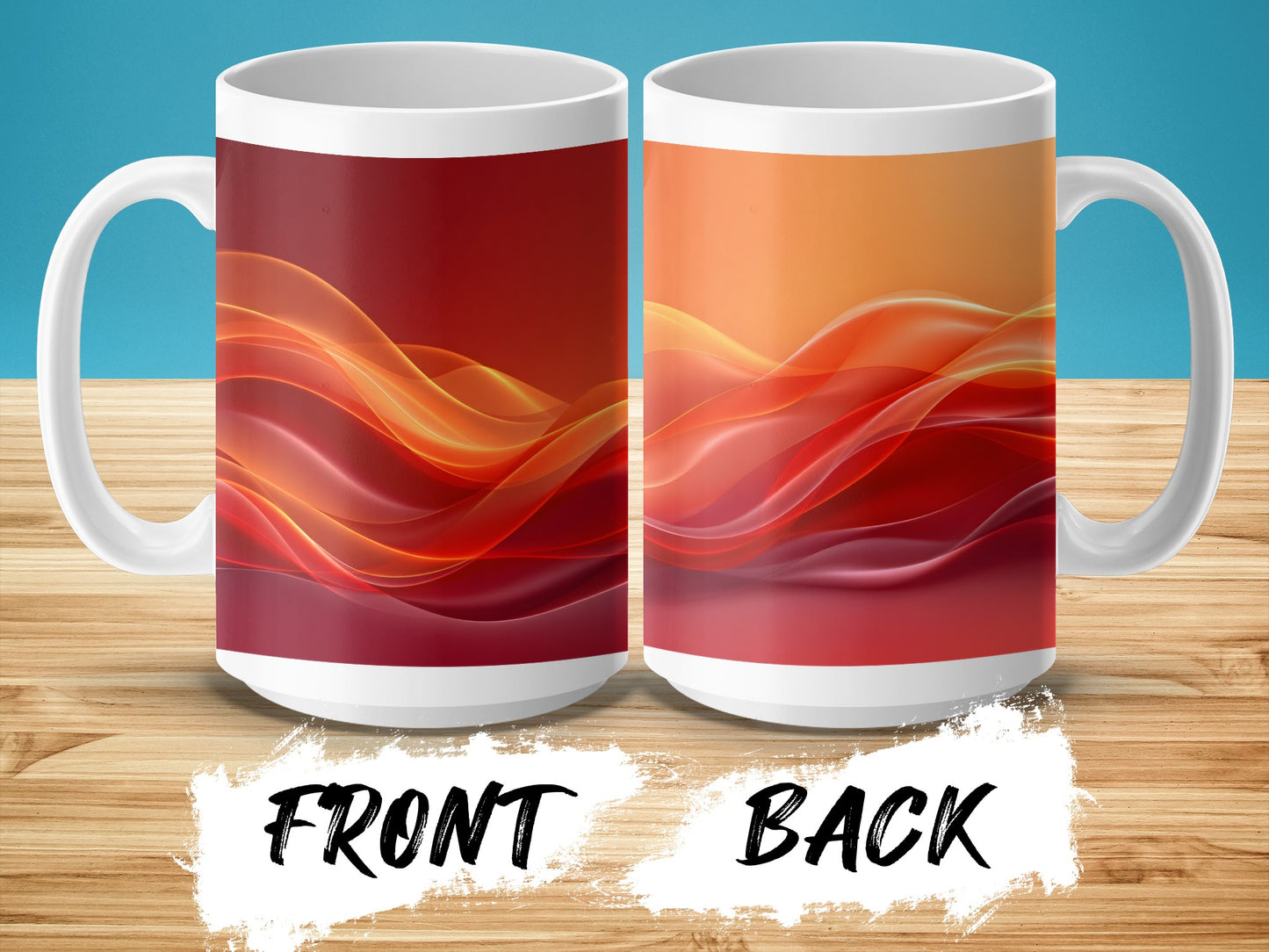 Vibrant Waves Red and Orange Graphic Mug product
