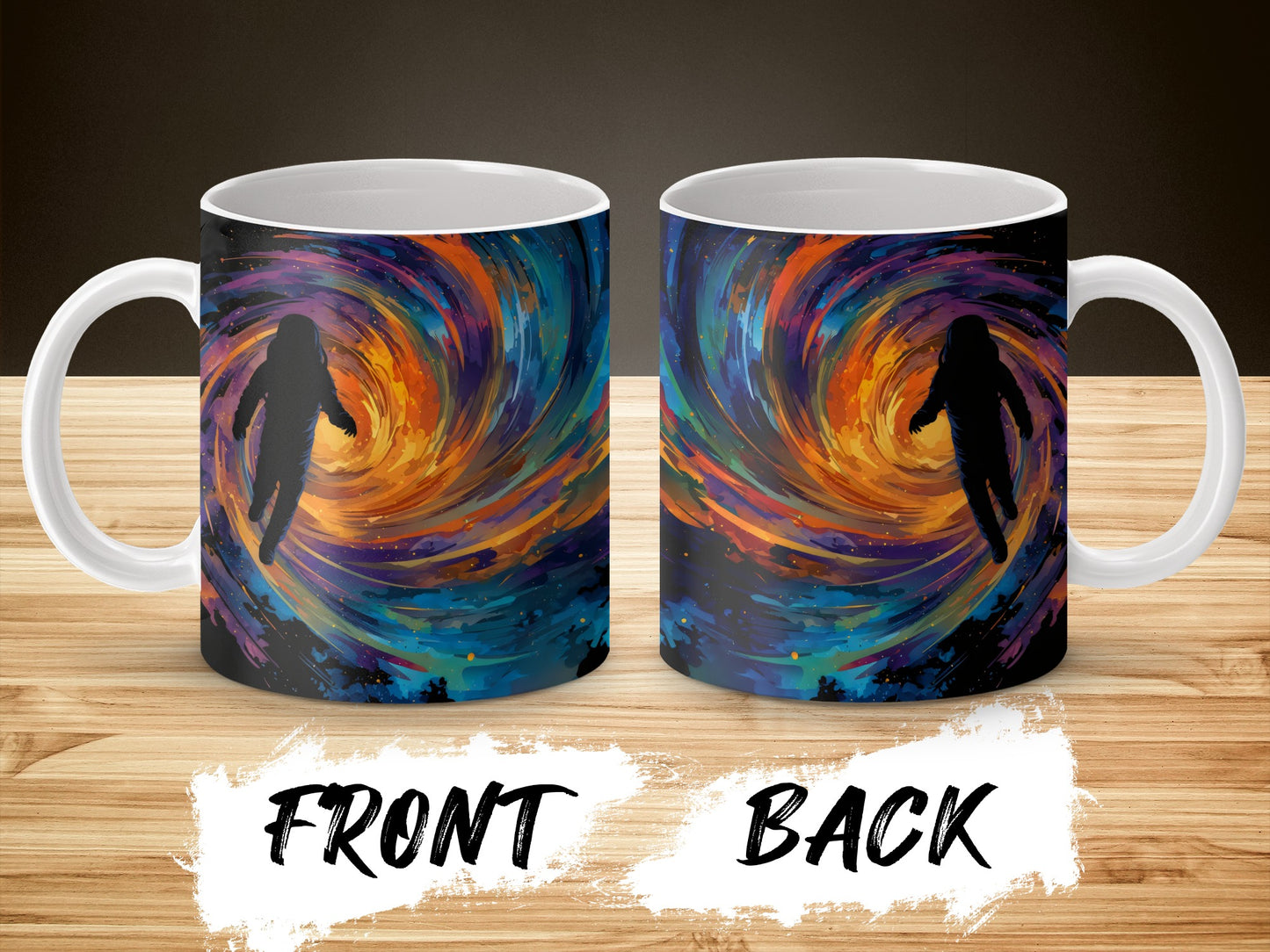 Colorful Abstract Art Coffee Mug, Swirling Colors Artistic Design, Unique Paint Swirl Pattern Ceramic Cup