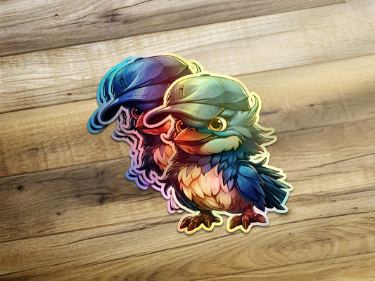 Cute Bird Wearing a Hat Decal Sticker product