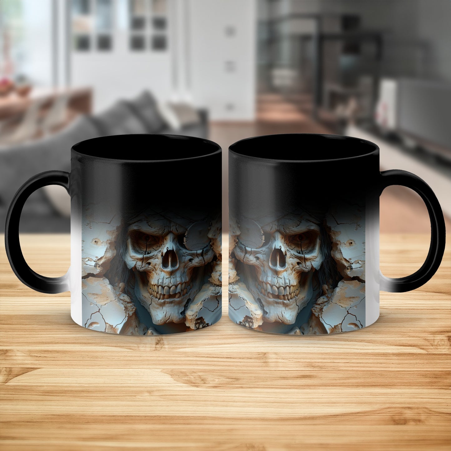 Skull Theme Black Ceramic Coffee Mug product
