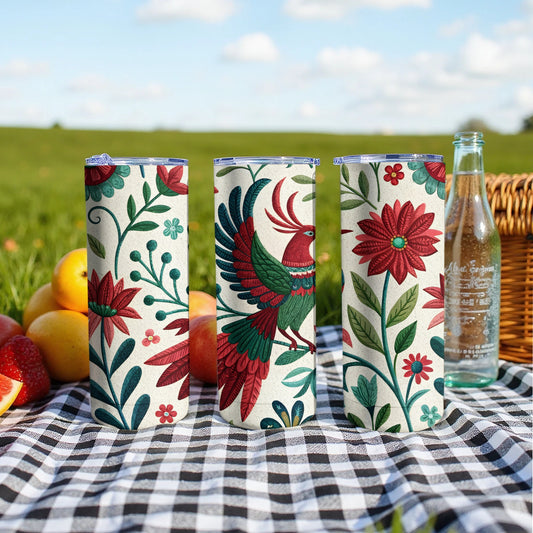 Exotic Floral Parrot Pattern Insulated Tumbler product