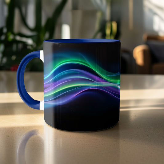 Colorful Wave Design Blue Accent Mug product