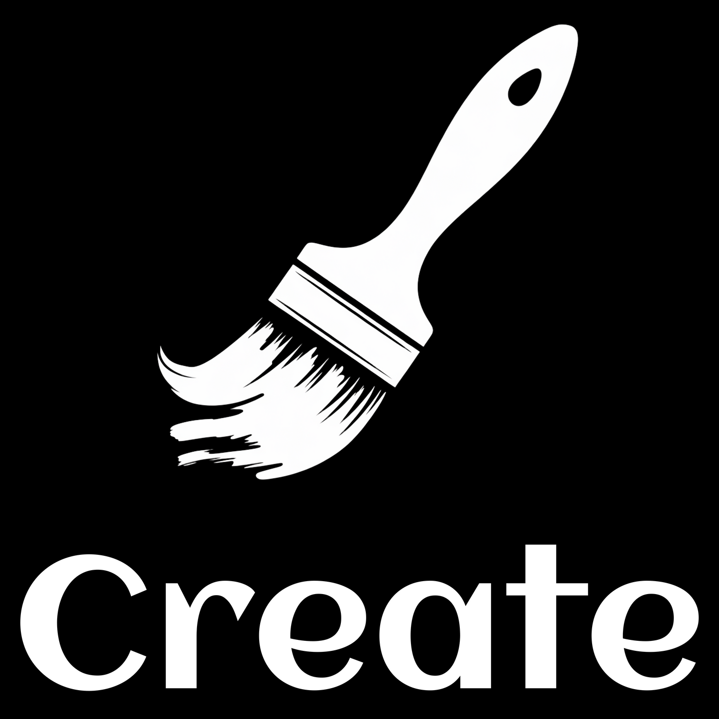 Black and White Create Paintbrush Artwork, Minimalist Graphic Tee Design, Creative Artist Shirt