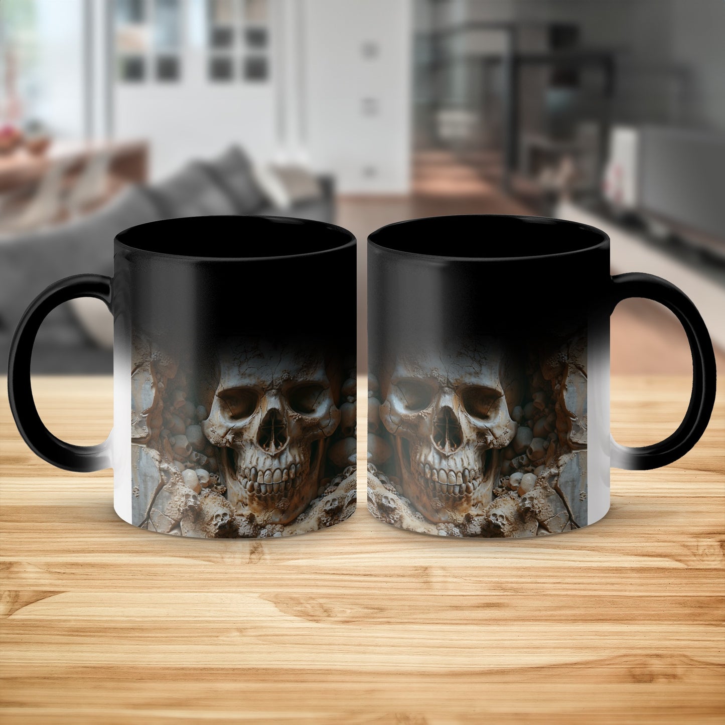 Gothic Skull Design with Dark Background Mug product type