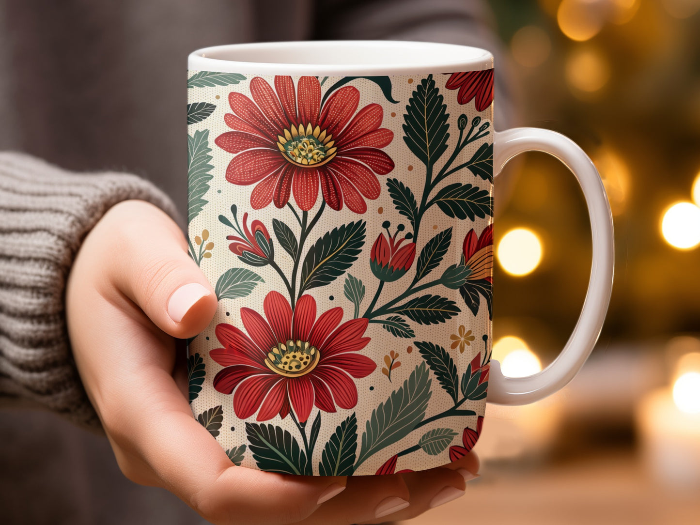 Charming Floral Pattern Coffee Mug Product