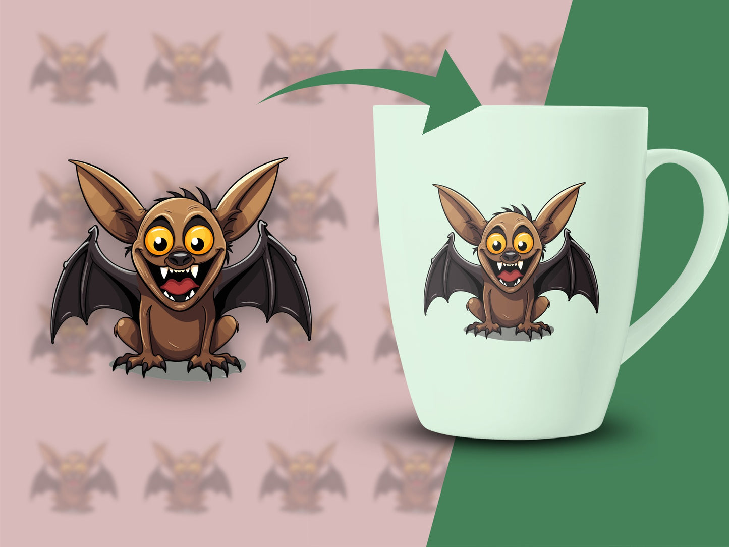 Cute Cartoon Bat Mug, Unique Animal Design Coffee Cup, Halloween Gift Idea, Whimsical Kitchen Decor