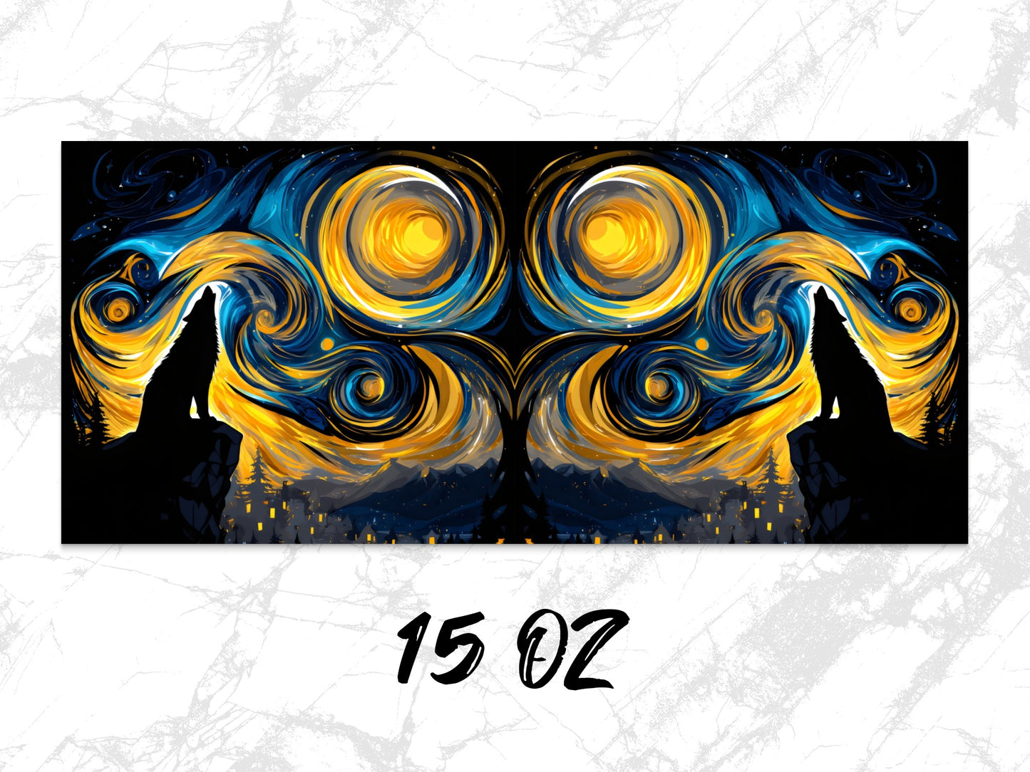 Abstract Swirling Sky Canvas Art Print, Modern Blue and Yellow Wall Decor, 15 oz