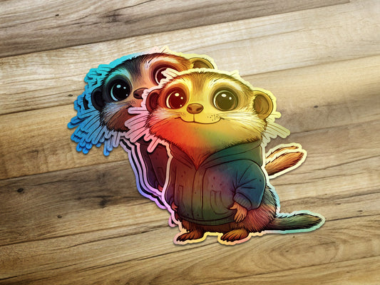 Adorable Meerkat Stickers Colorful Art Style product