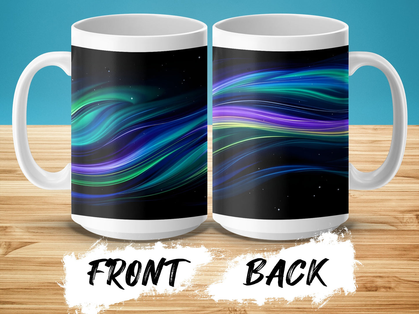 Colorful Abstract Waves Design Mug product