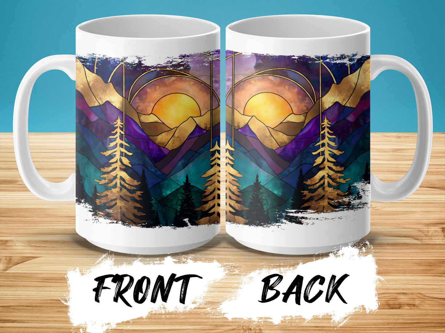 Mountains and Sun Abstract Art Coffee Mug product