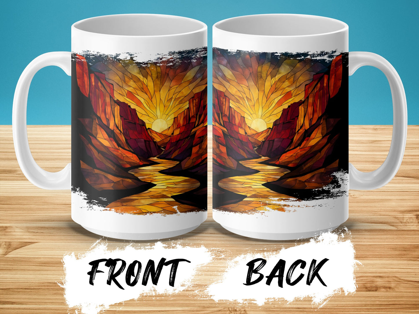 Captivating Canyon Sunrise Abstract Art Mug product type