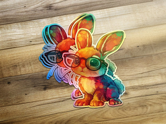 Colorful Hipster Bunny Stickers Adorable Animal product