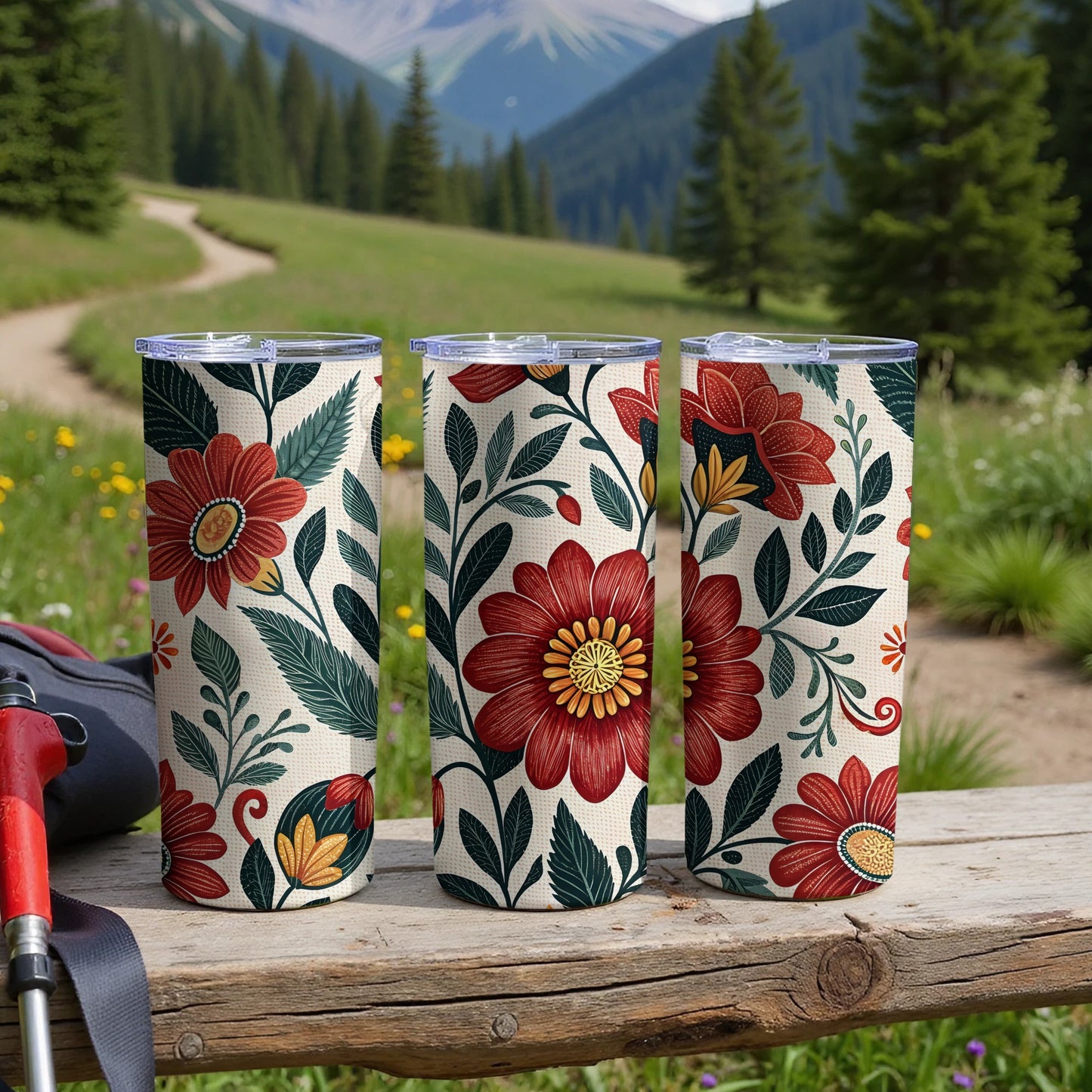 Nature Inspired Floral Tall Reusable Insulated Tumbler product type