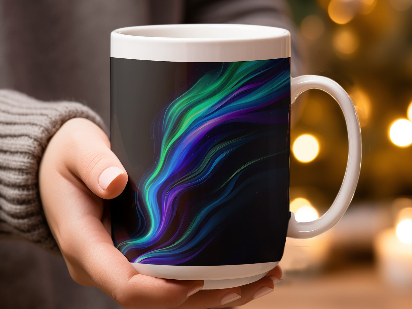 Vibrant Abstract Swirl Ceramic Coffee Mug product