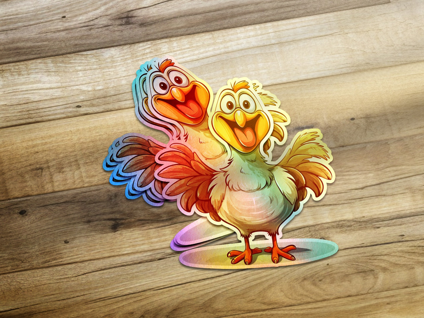 Colorful Double Cartoon Bird Character Sticker product