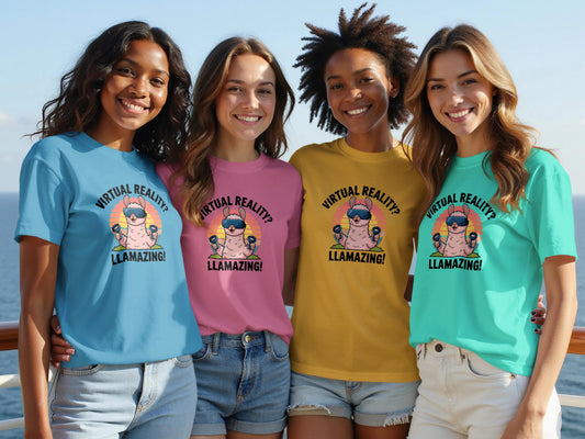 Virtual Reality Llamazing Graphic Print Tshirt product