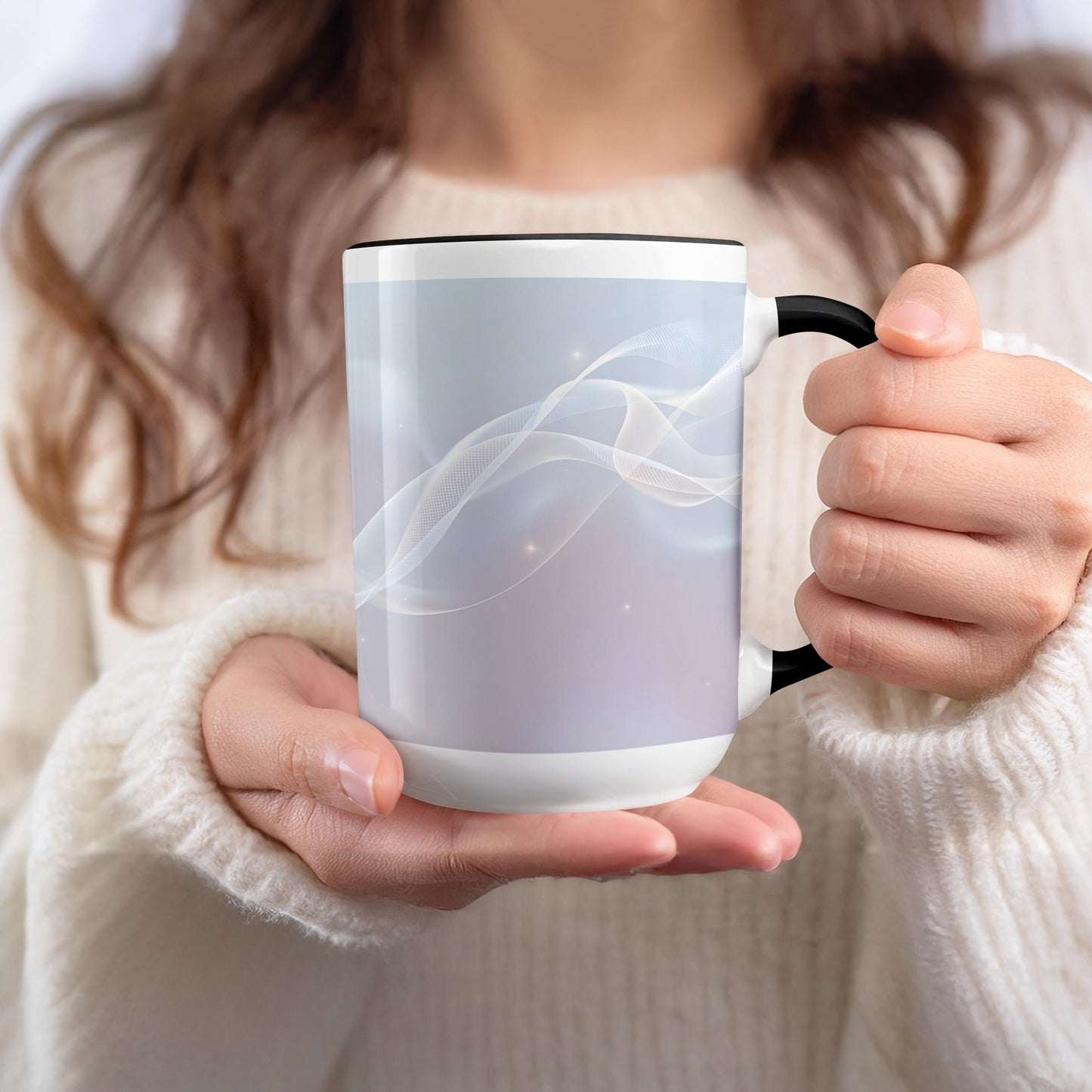 Elegant Whimsical Wave Design Ceramic Mug product