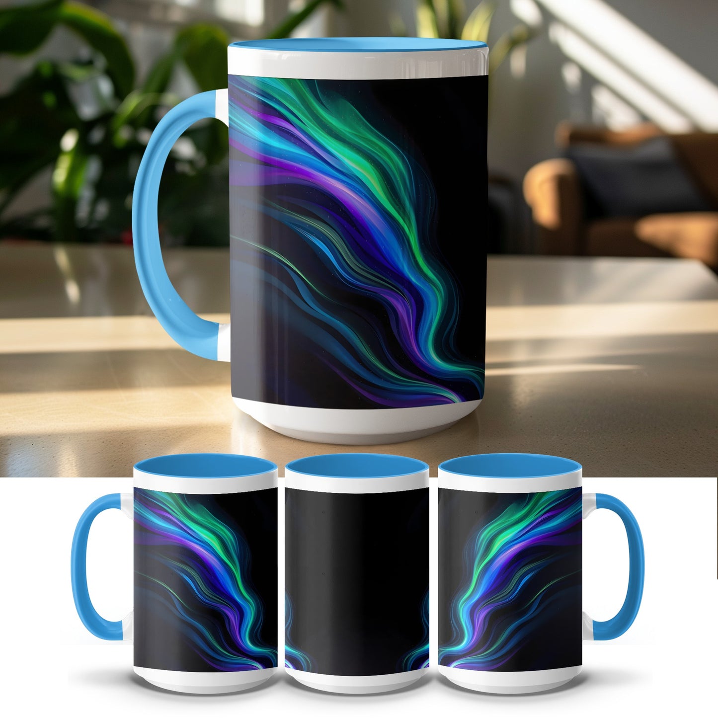 Colorful Wavy Pattern Design Ceramic Mug product