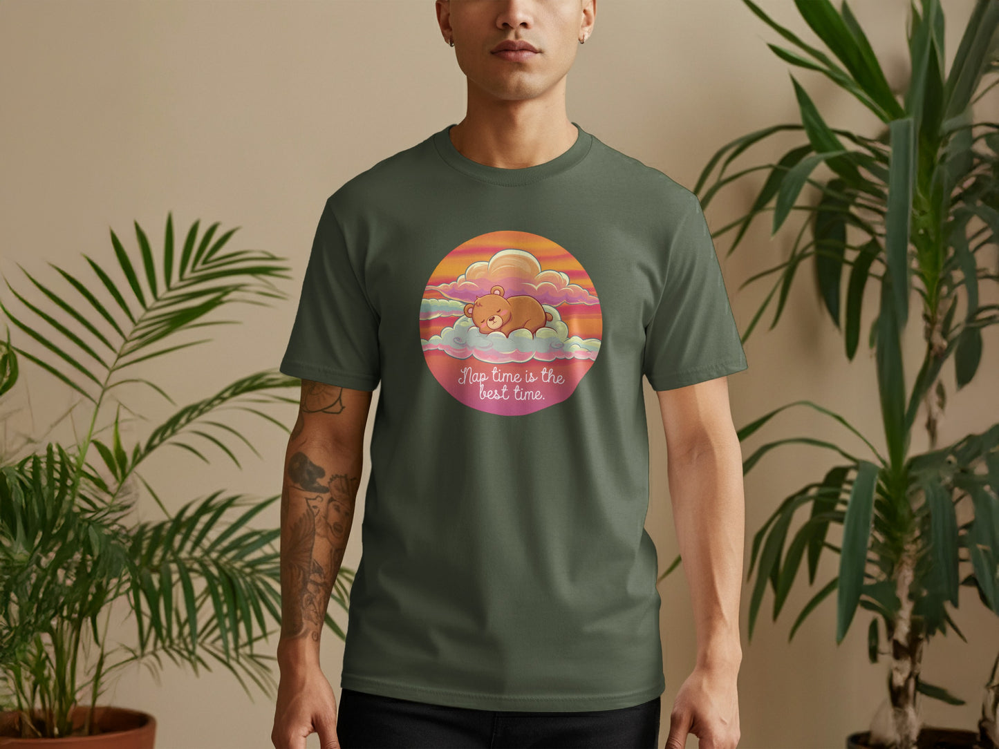 Inspirational Bear Design T-Shirt with Dreamy Sunset product