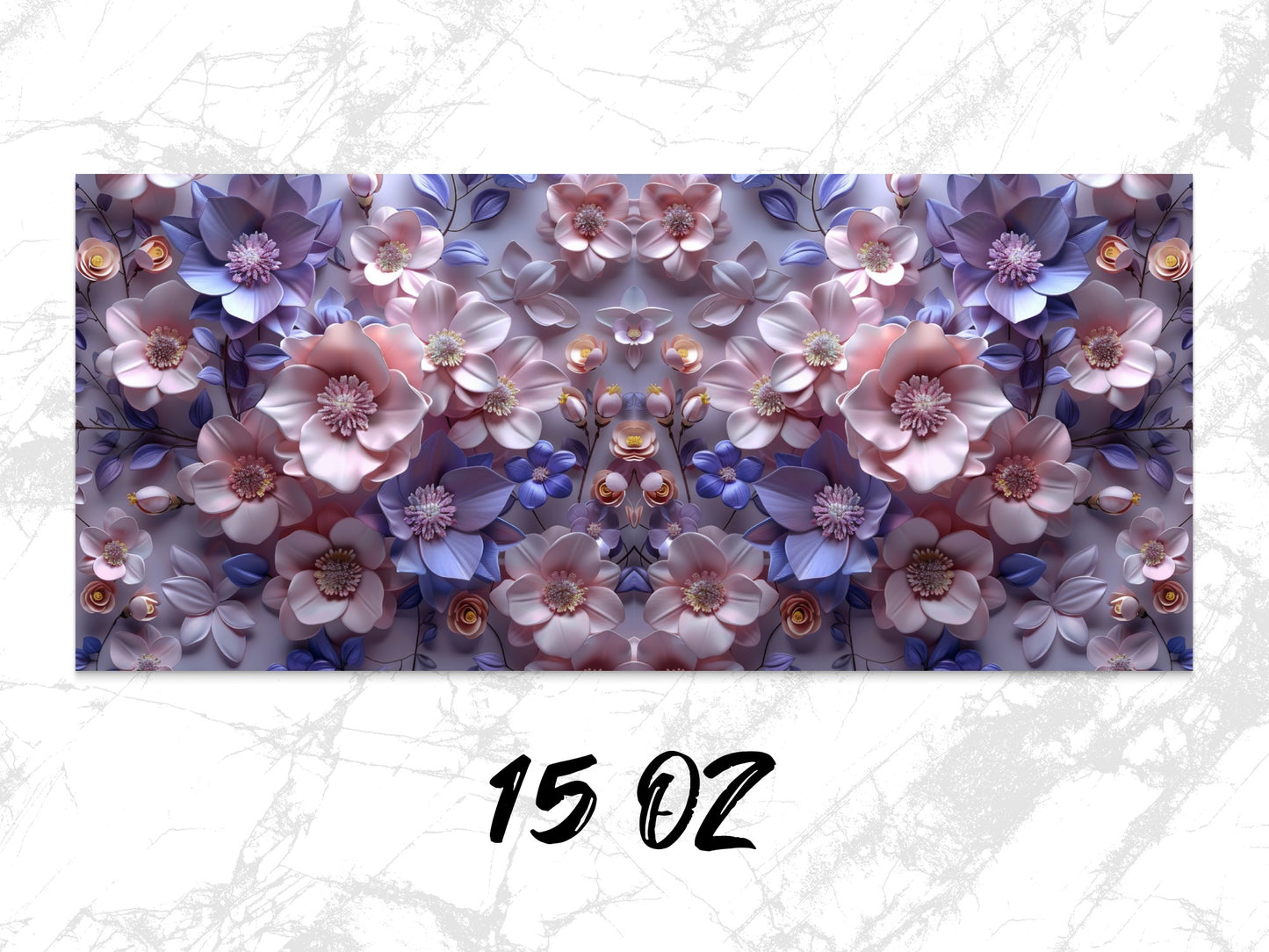 Abstract Floral Canvas Print, Blue and Purple Flowers Wall Art, Modern Home Decor, Large Wall Hanging, 15 OZ