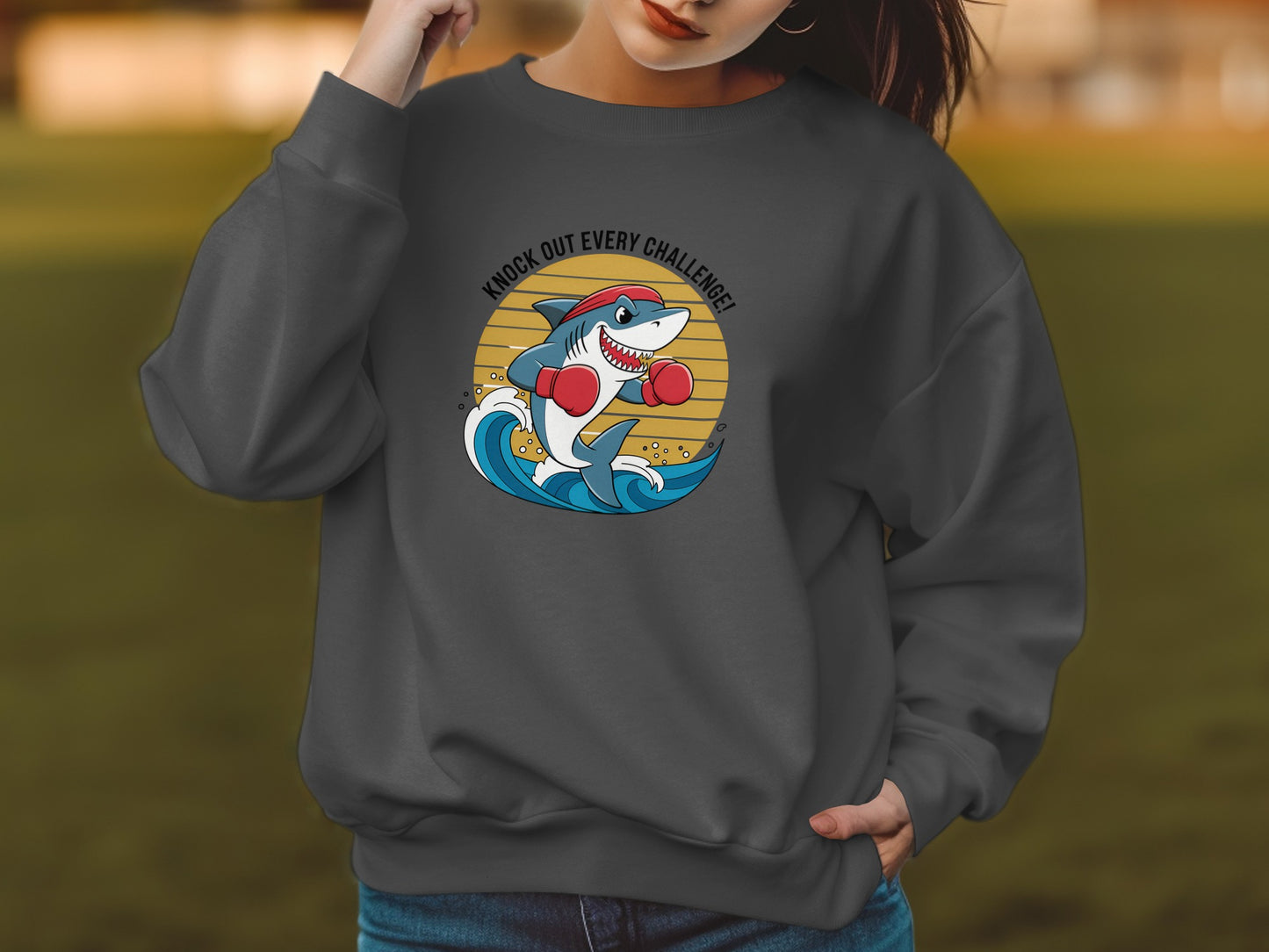 Knock Out Every Challenge Boxing Shark Sweatshirt product