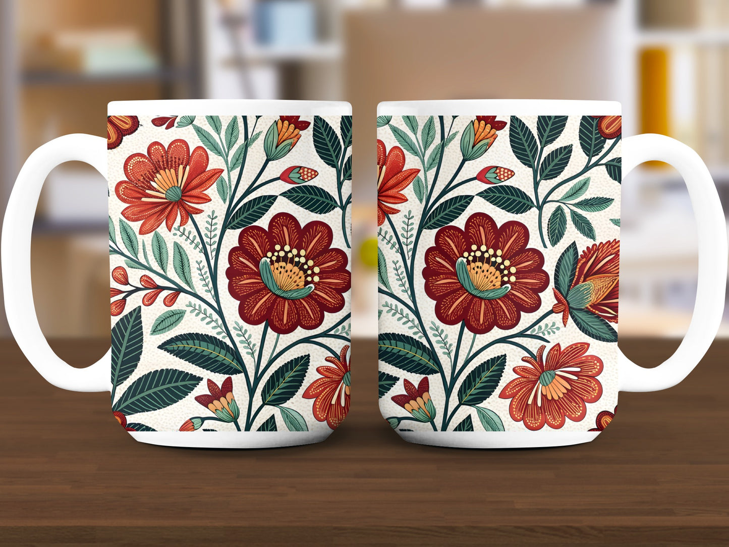 Vibrant Floral Pattern Coffee Mugs Beautiful Mug product type