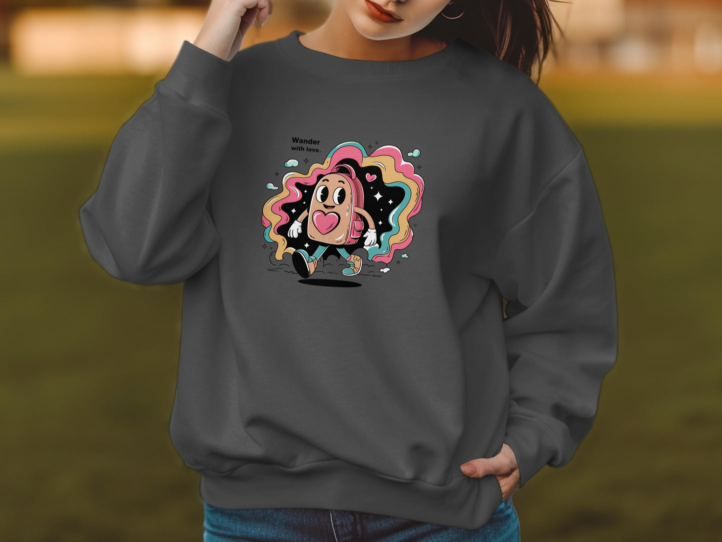 Wander With Me Heart Character Sweatshirt product type